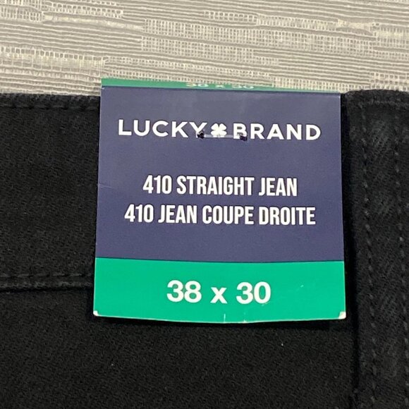 Lucky Brand 410 Jeans Mens 38 x 30 Black Denim Pants Straight Leg - Picture 5 of 14
